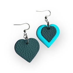 BIJOUX CŒUR EN CUIR BLEU VUE DE DOS