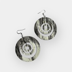 Créole en cuir noir et blanc