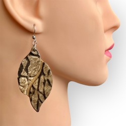 boucles d'oreilles tigrées en cuir Brive