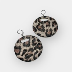 Boucles d'oreilles léopard en cuir créés en Limousin