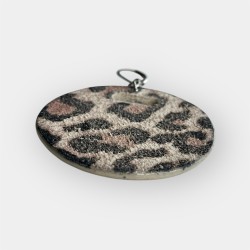 boucles d'oreilles cuir femme style léopard Objat