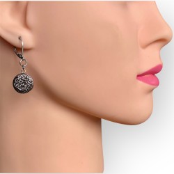 BOUCLES D'OREILLES CUIR POMPADOUR