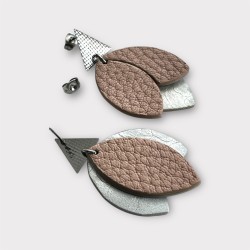 Boucles d'oreilles en cuir IRMA vue de dos et de face