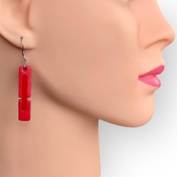 BOUCLES D'OREILLES CUIR ARTISANALE PORTÉ