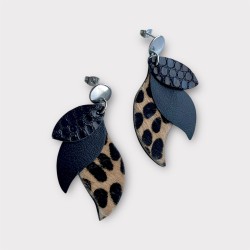 Boucles d'oreilles en cuir léopard