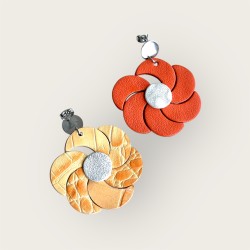 BIJOUX FLEURS EN CUIR OBJAT