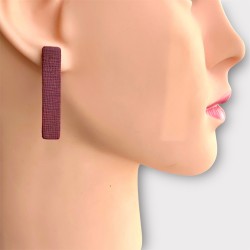 BIJOUX FAITS MAIN EN CUIR ROUGE BRIQUE PORTÉS