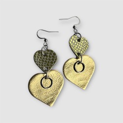 BOUCLES D'OREILLES CŒURS EN CUIR KATE