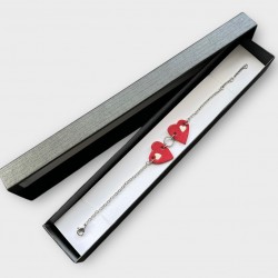 BRACELET CŒURS ROUGE FABRIQUÉES À LA MAIN DANS NOS ATELIERS EN CORRÈZE