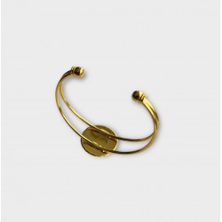 BRACELET JONC INTÉRIEUR EN CUIR BLEU STRIÉ