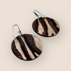 CRÉOLES ZÉBRÉES EN CUIR