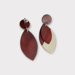 Boucles d'oreilles Françoise en cuir vue de dos