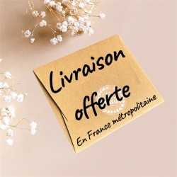 Packaging de boucles d'oreilles en cuir IVA avec mention livraison offerte en France métropolitaine