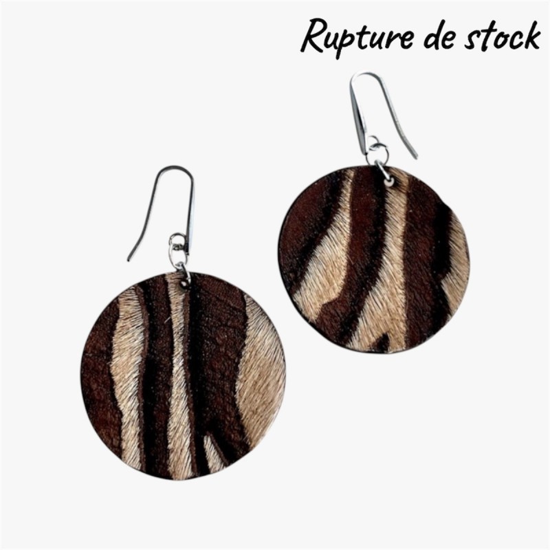 Créoles en cuir fabriquées à la amin en Limousin