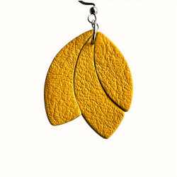 Boucles d'oreilles vue de dos jaune