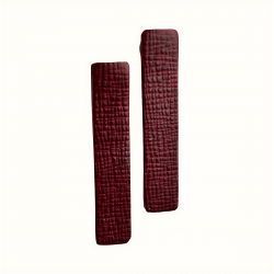 Boucles d'oreilles bâton en cuir rouge brique