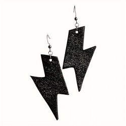 Boucles d'oreilles éclairs noir scintillant