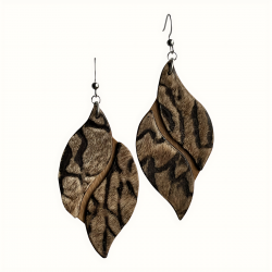 Boucles d'oreilles en cuir tigré