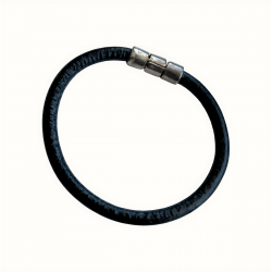 Bracelet en cuir noir fermeture aimanté