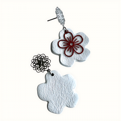 Boucles d'oreilles uniques en cuir vue  de dos